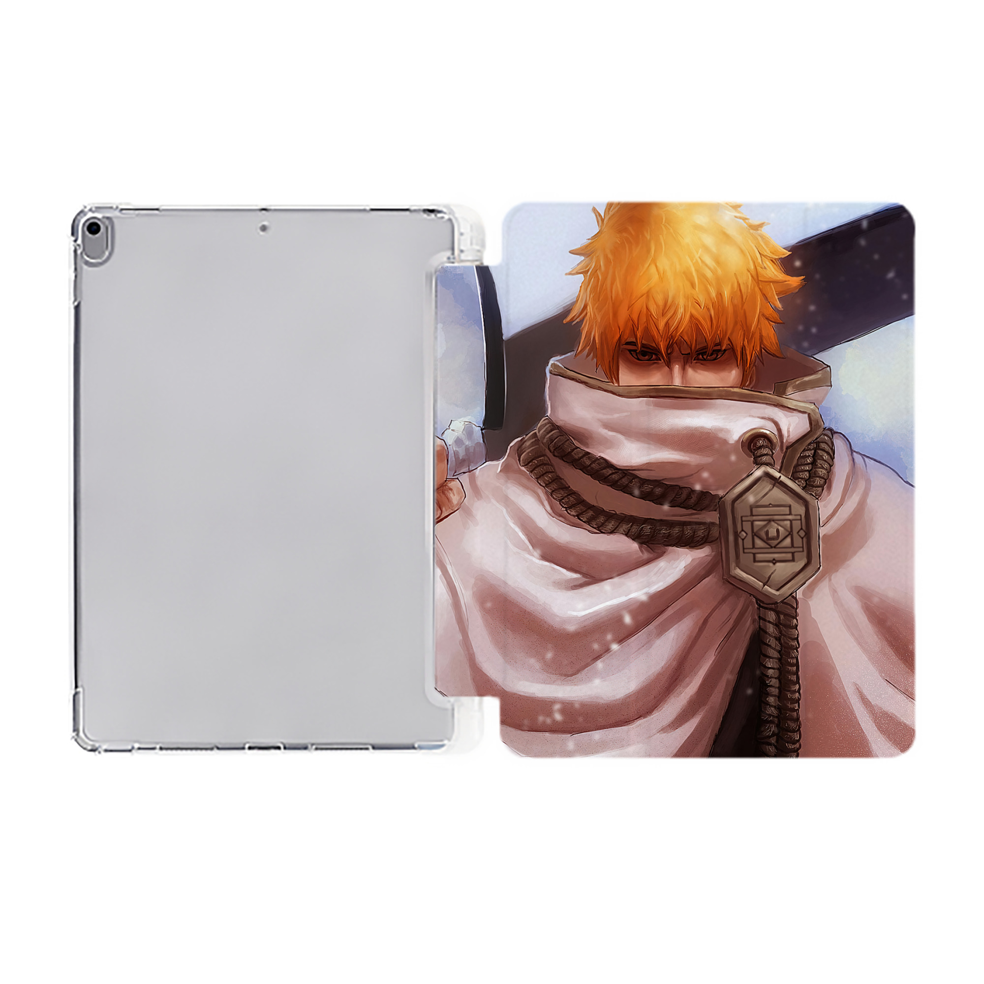 （画像用） ブリーチ BLEACH IPad ケース ペン収納付き 三つ折りスタンド PUレザー×シリコン 対応機種9.5/10.5/10.9インチ